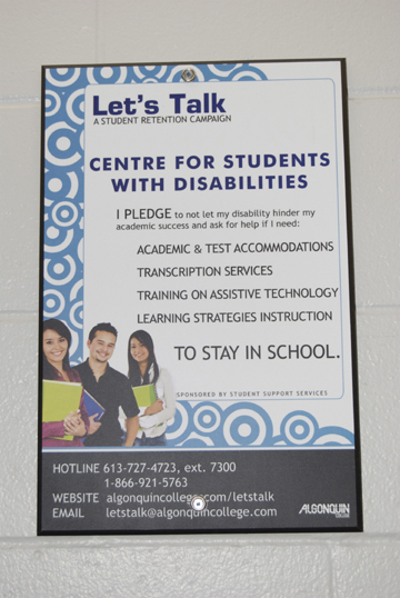 Poster for Centre for Students with Disabilities.