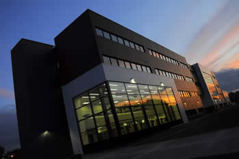 new campus at sunset